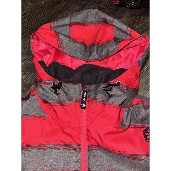Sessions Terrain Recco Womens Sz XL Red Gray Stripe Jane Heather Snowboard Coat - Picture 10 of 16